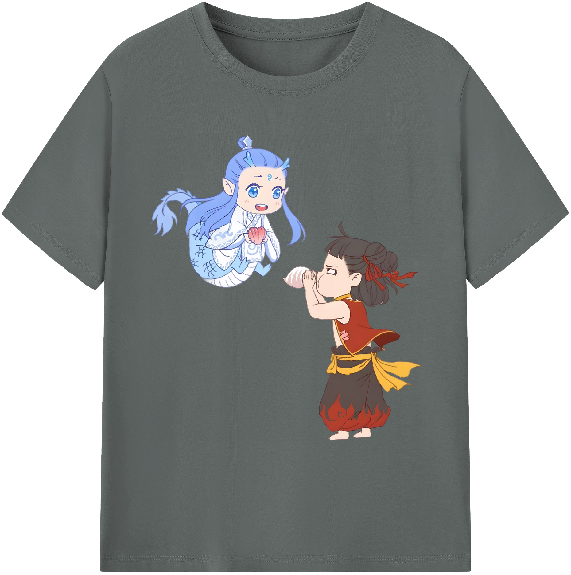 （画像用） Ne Zha 2 ナタ 魔童の大暴れ 綿100％ メンズ半袖Tシャツ｜肌触りやわらか＆通気性